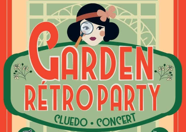 ©Sacré Lotois Extrait de l'affiche de la Garden Retro Party aux Jardins de Colette de Varetz.