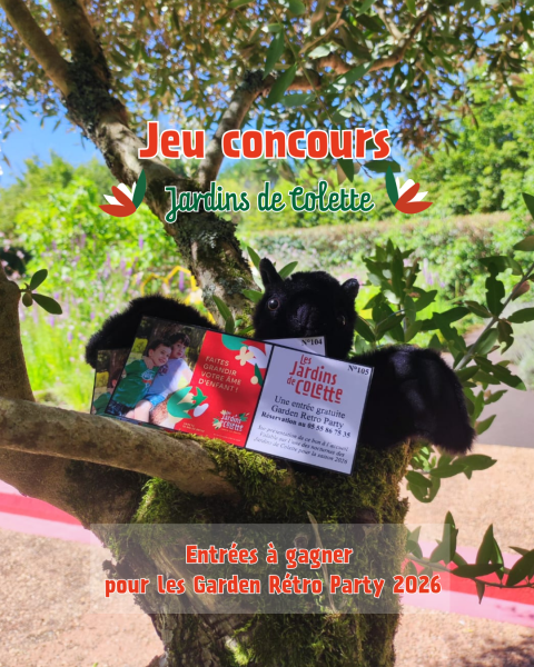 ©Jardins de Colette La peluche chauve-souris des Jardins de Colette fait gagner des entrées pour les Garden Retro Party 2026